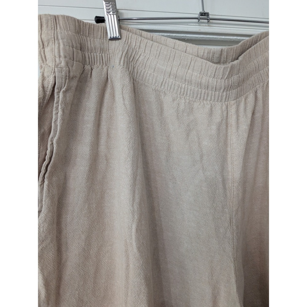 Old Navy Womens XXL High Rise Wide Leg Linen Blend Pants Flax Beige coastal - Picture 2 of 8
